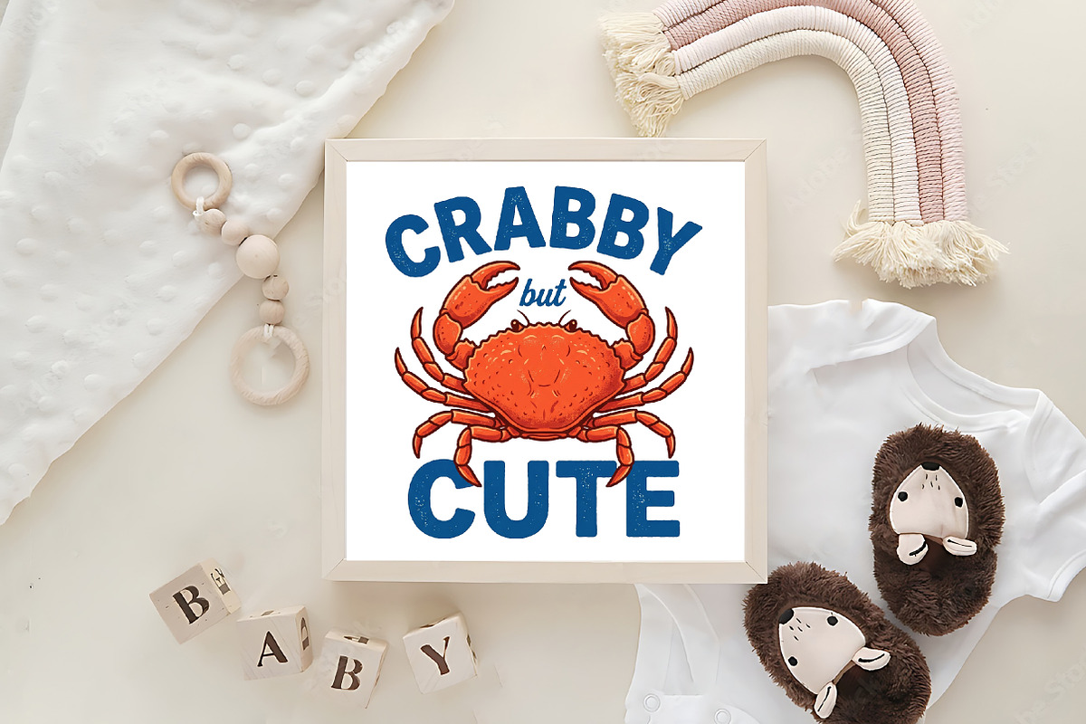 Crabby but Cute Beach Crab Summer, an Animal Illustration by CraftArtStudio (Photo 4 of 4)