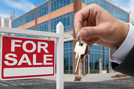 A hand holding keys in front