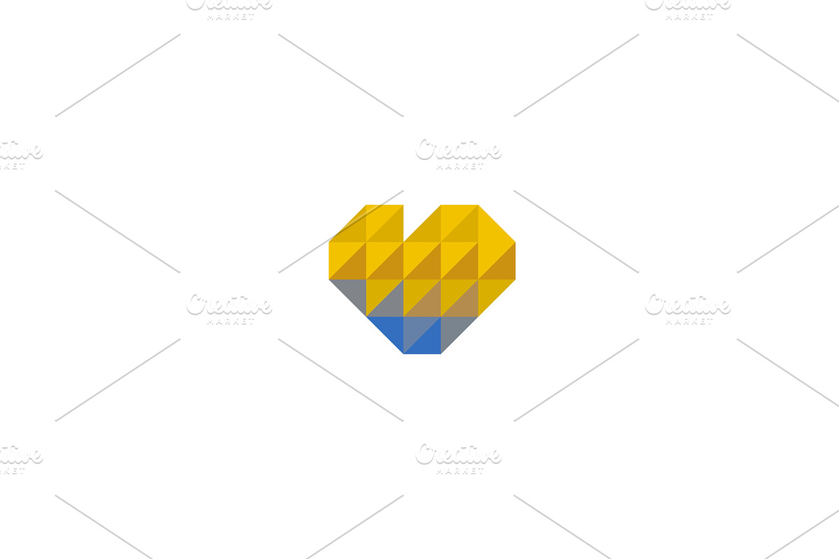 A heart logo from geometric shapes, a Templates & Theme by Himalia1
