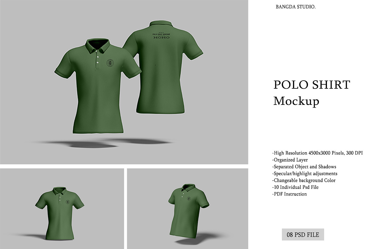 Polo Shirt Mockup, a Shirt Mockup by Bangdastudio (Photo 1 of 8)