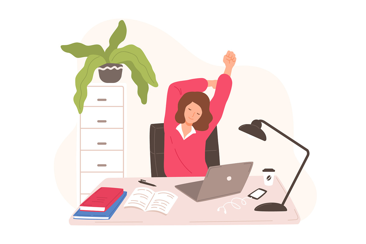 Office worker stretches, a Work Illustration by Good Studio (Photo 1 of 3)