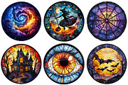 Halloween Stained Glass Coasters PNG, an Illustration by Craft Nest (Thumbnail 4 of 6)