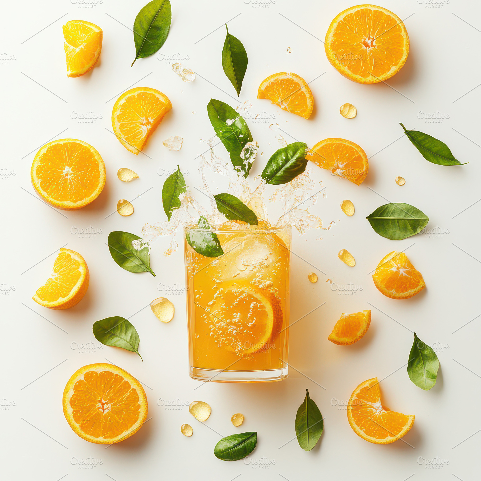 Refreshing Orange Juice Splashing Gl, a Food & Drink Photo by Pixeness Studio