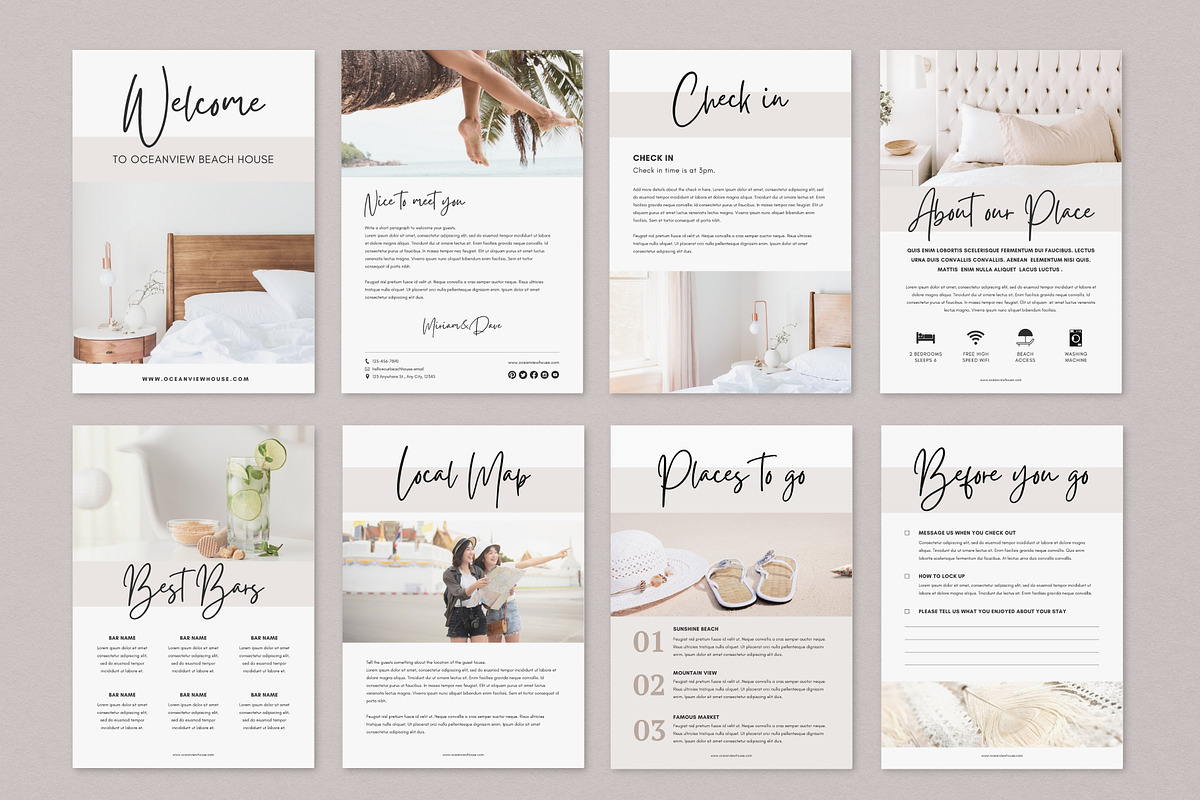 Airbnb Welcome Book Template Canva, a Brochure Template by DeeBeeDesign (Photo 4 of 10)