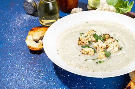 Homemade cauliflower cream soup, a Food & Drink Photo by Rimma