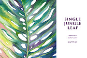 Single Jungle Leaf, a Decorative Illustration by Anastasia (Thumbnail 1 of 3)