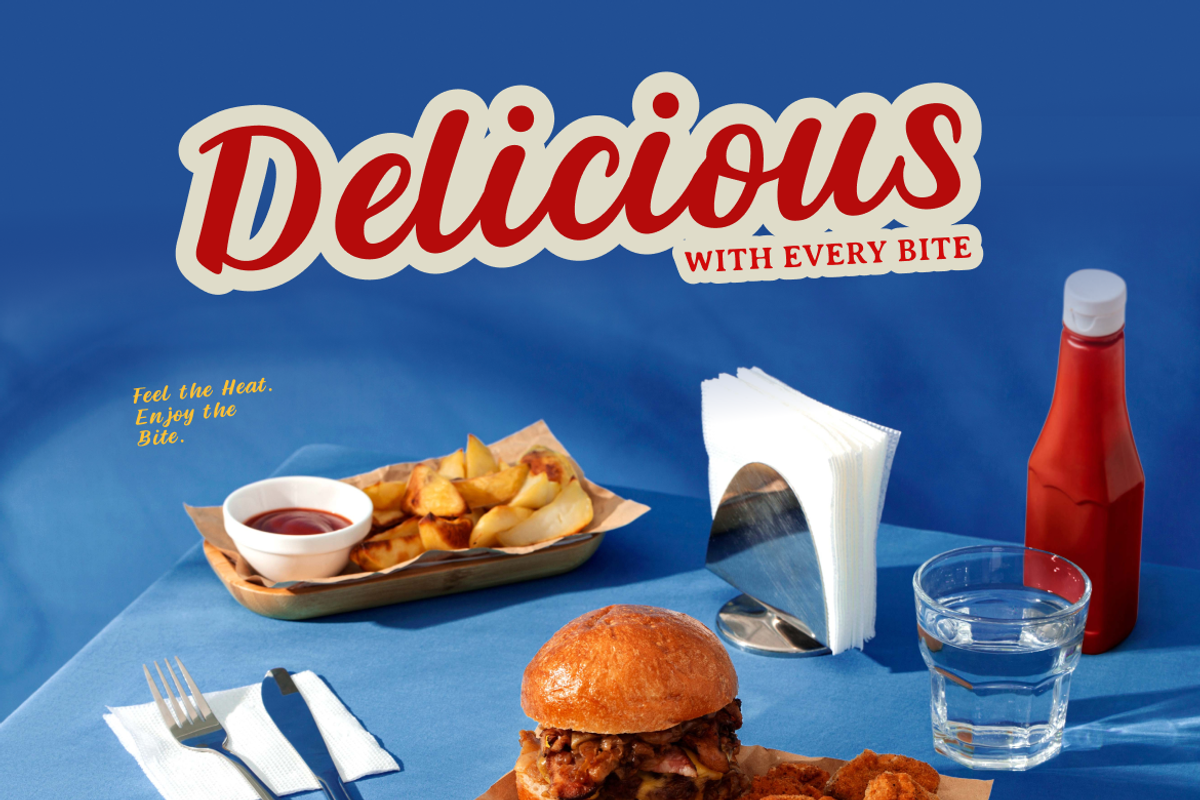 Tasty Mood Food Brush Script Font, a Script Font by Rasio Studio (Photo 7 of 9)