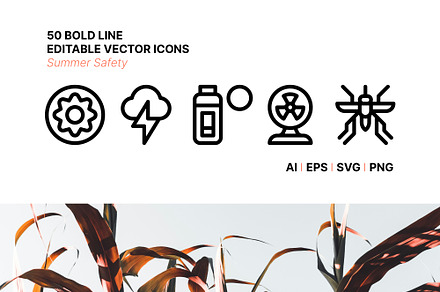 50 Summer Safety Icons