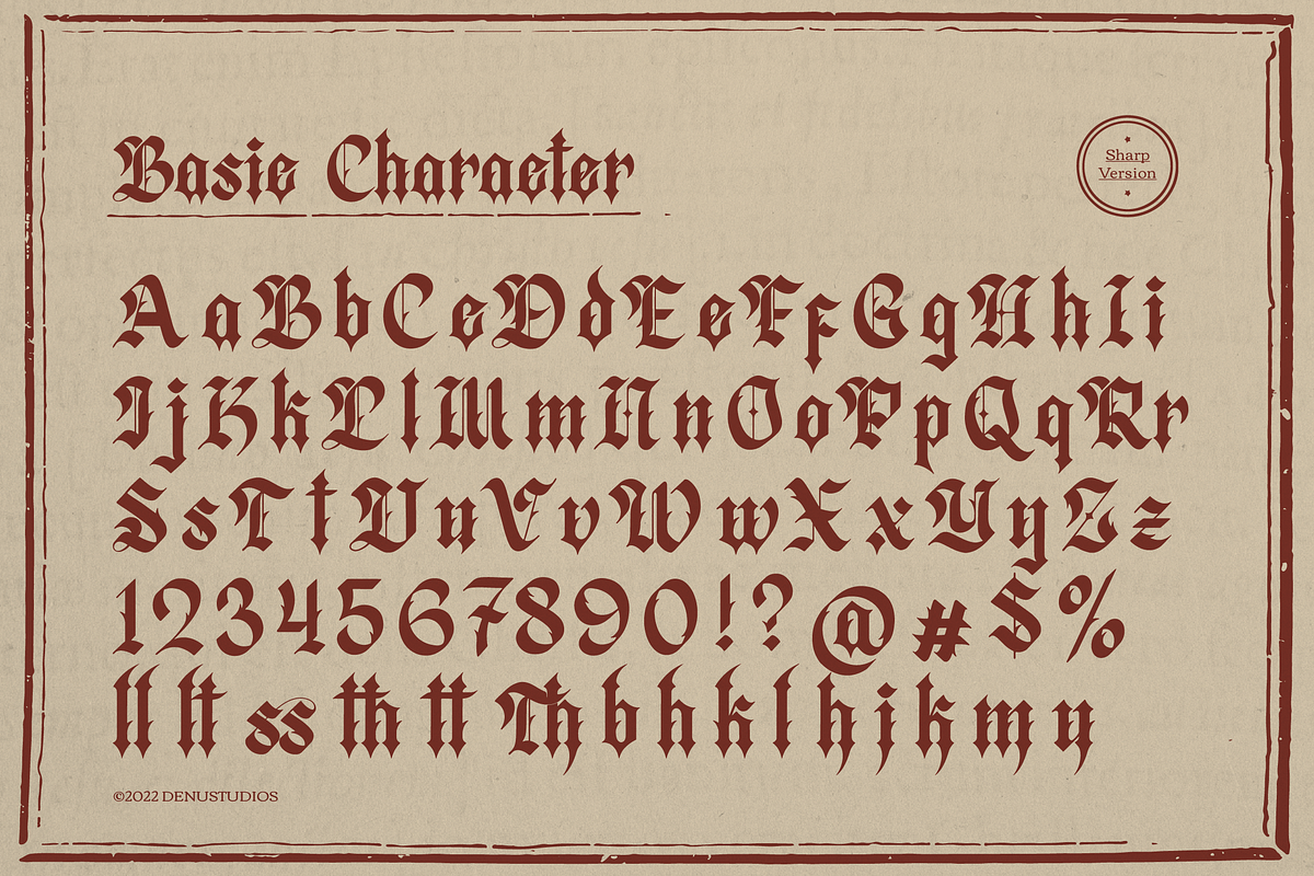 Zussel | Blackletter Typeface, a Blackletter Font by Denustudios (Photo 11 of 12)