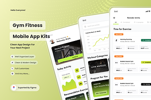 Fit Zone Fitness Mobile App UI Kits