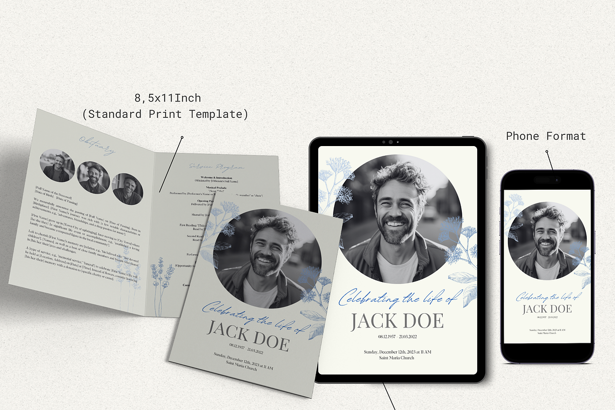 Funeral Program Template Set I Canva, an Invitation Template by The Social Stuff (Photo 5 of 11)