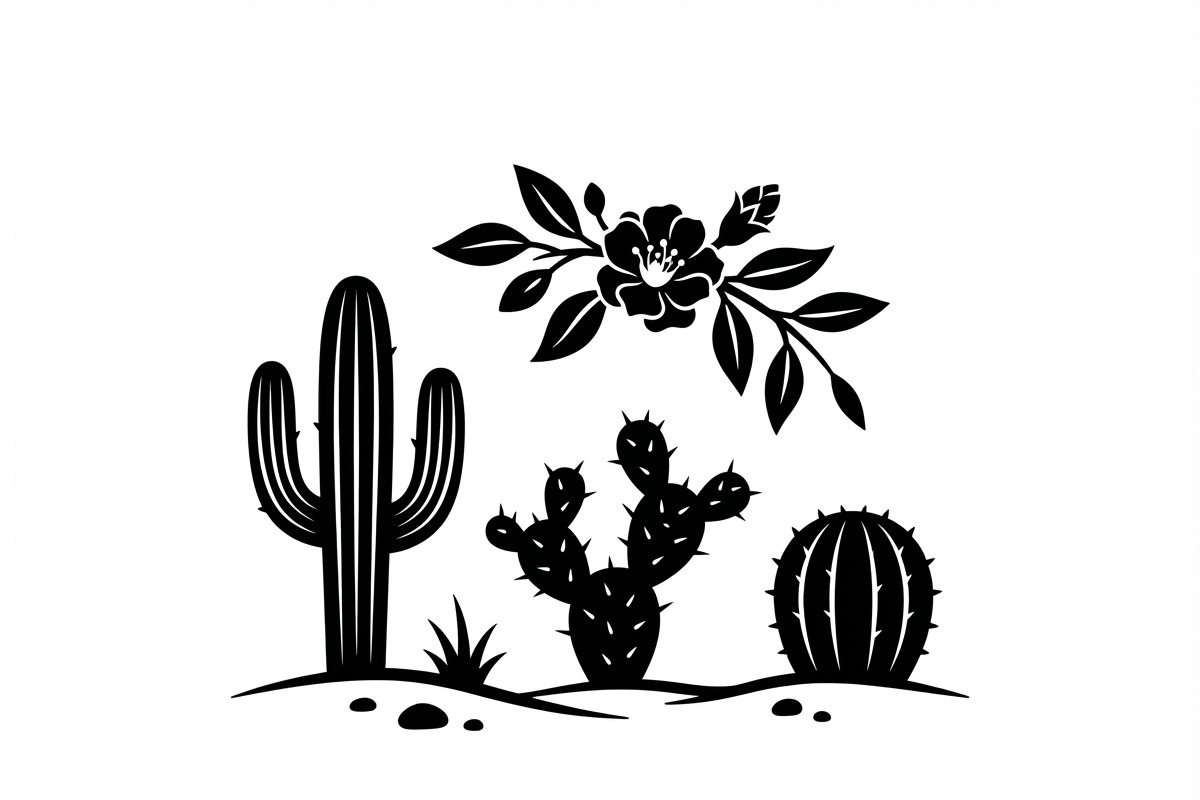 60 Desert Cactus Floral Silhouette, a Seasonal Illustration by Amazin_art (Photo 19 of 35)