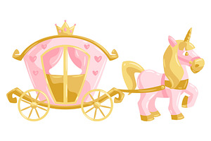 Princess Unicorn And Carriage.