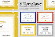 Modern Classy Diploma Certificate, a Stationery Template by bnrcreativelab (Thumbnail 1 of 5)