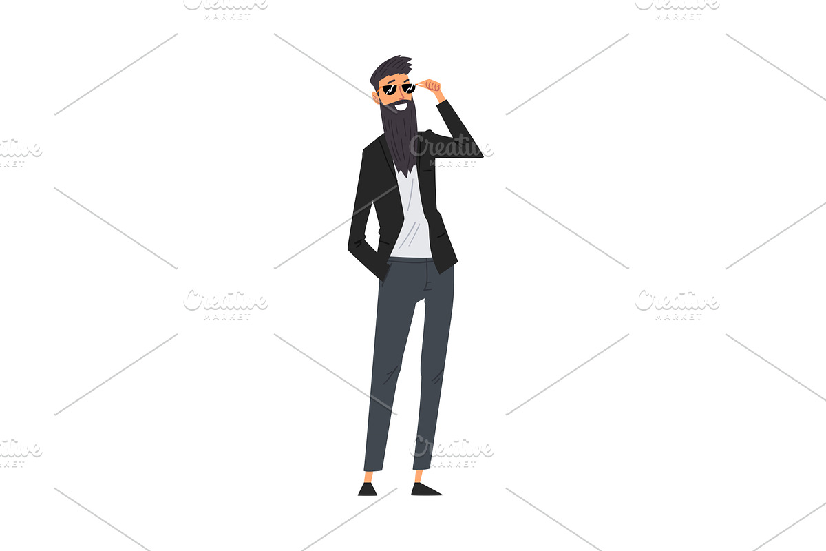 Fashion Handsome Hipster Man, a Person Illustration by TopVectors