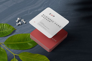 Square Shape Visiting Card Mockups