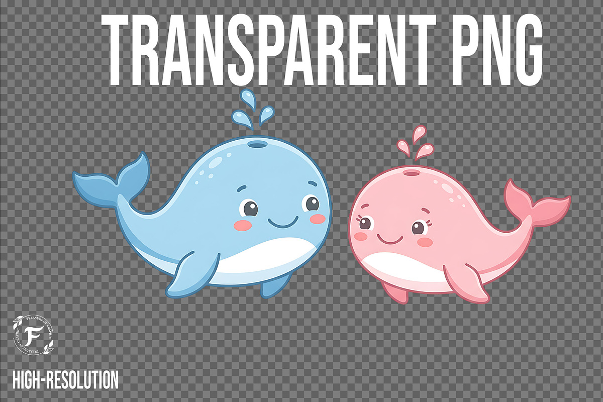 Cute Whale Clipart, an Animal Illustration by Forhadx5 (Photo 2 of 7)