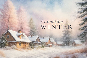 Merry Christmas Animated Snowy Scene