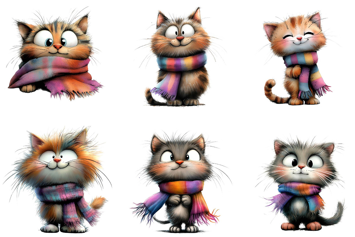 Quirky Cat Funny Kitten Clipart, an Illustration by CreationArt (Photo 4 of 5)