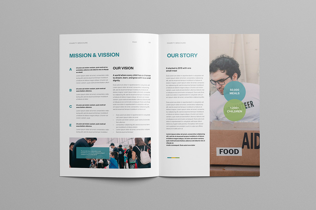 Charity Brochure | Word & InDesign, a Brochure Template by HiveArts (Photo 4 of 9)