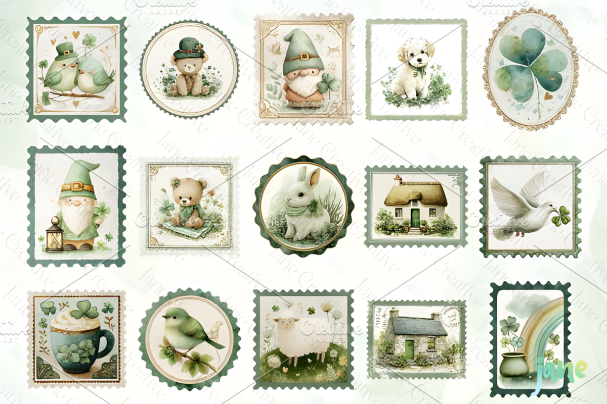 St. Patrick’s Day Vintage Postage, a Decorative Illustration by Design Station (Photo 6 of 7)