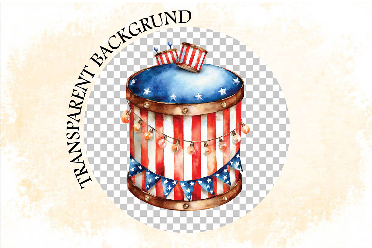 Watercolor 4th of July Clipart Bundl, an Illustration by SVGArt (Photo 9 of 9)