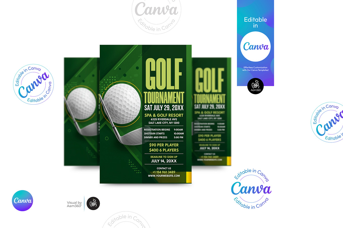 Golf Tournament Flyer Template, a Flyer Template by Aam360 (Photo 1 of 3)