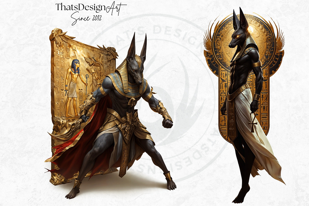 Egyptian God Anubis clipart Set, an Education Illustration by ThatsDesignArt (Photo 8 of 10)