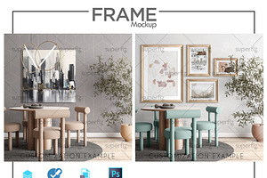 Frames Wall Mockup Scene SM110M