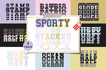 Sporty Stacked Font Bundle