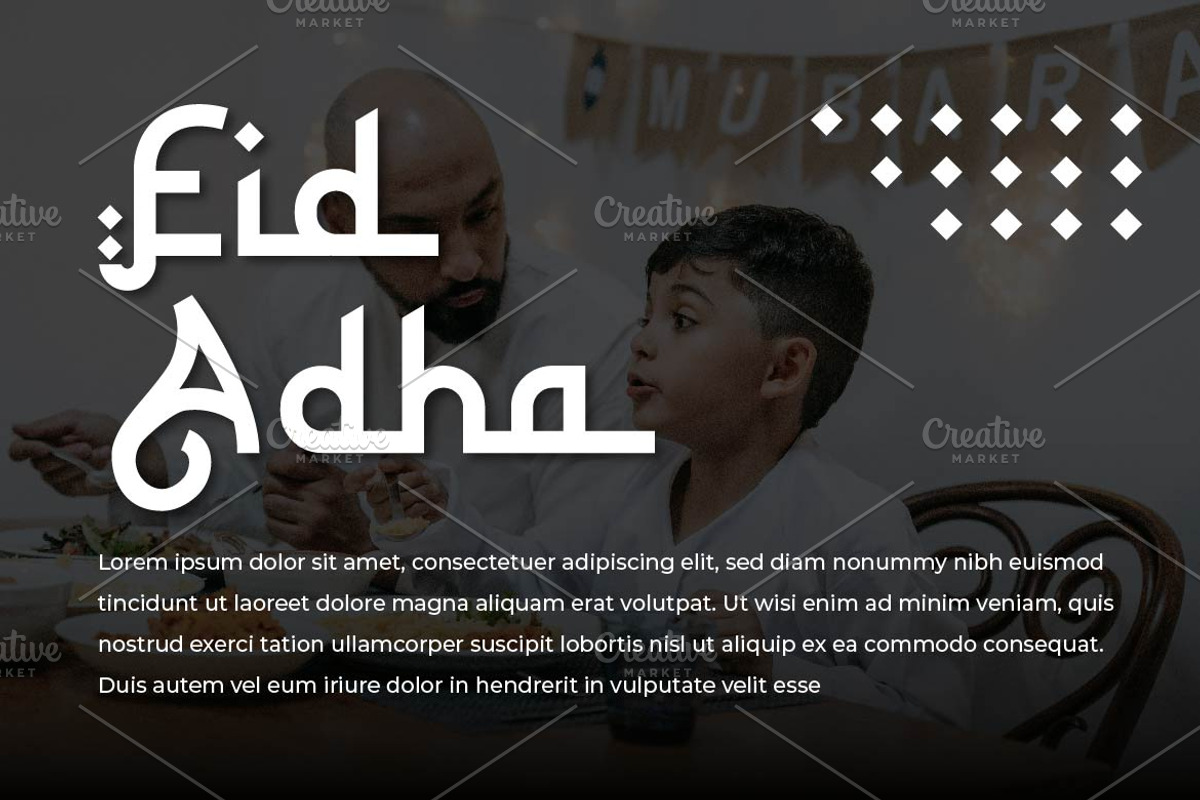 Sharifa Ramadhan Theme Font, a Sans Serif Font by Artiveko (Photo 9 of 10)