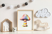 Watercolor Cute Magic Fairy Mushroom, an Illustration by CreationArt (Thumbnail 7 of 9)