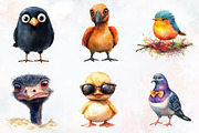 Cute Quirky Funny Birds Clipart, an Illustration by RobertsArt (Thumbnail 7 of 7)
