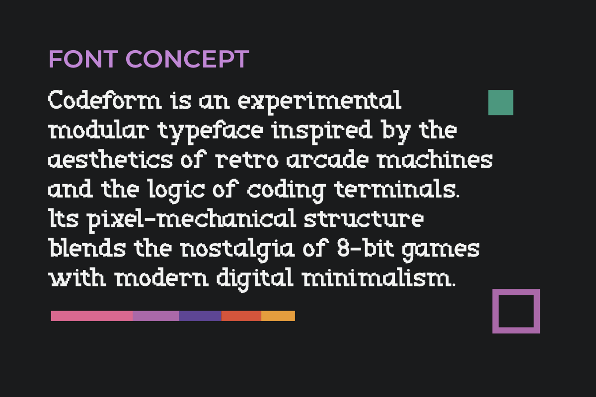 Codeform – Experimental Modular, a Slab Serif Font by Lettramina Studio (Photo 2 of 11)