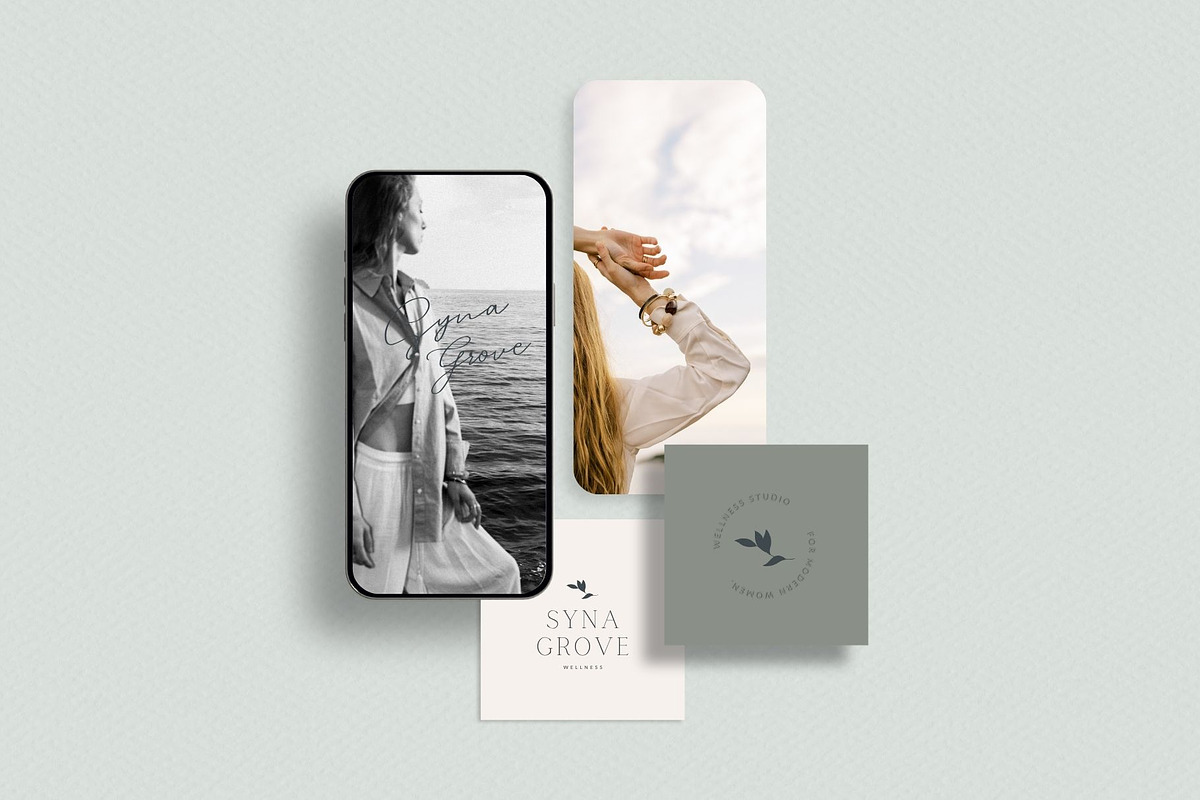 Modern Wellness Studio Brand Kit, a Branding & Logo Template by Ederra Design (Photo 1 of 17)