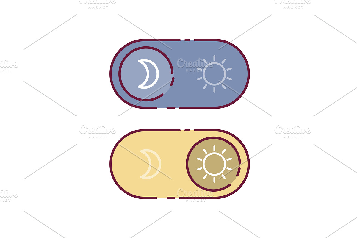 Dark and light mode button, a Technology Illustration by SkyVectors