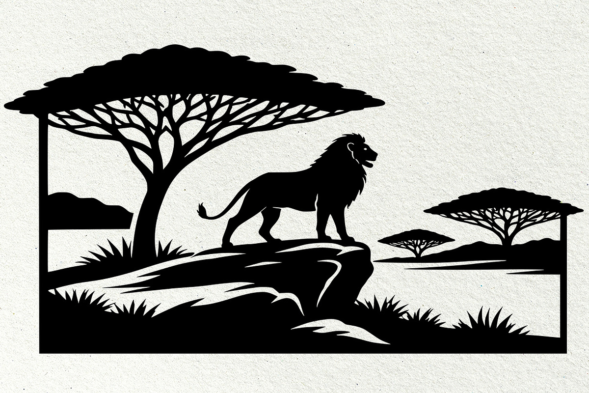 Safari Scenes Silhouette Graphics, an Animal Illustration by DENIDigitalArtSudio (Photo 4 of 5)