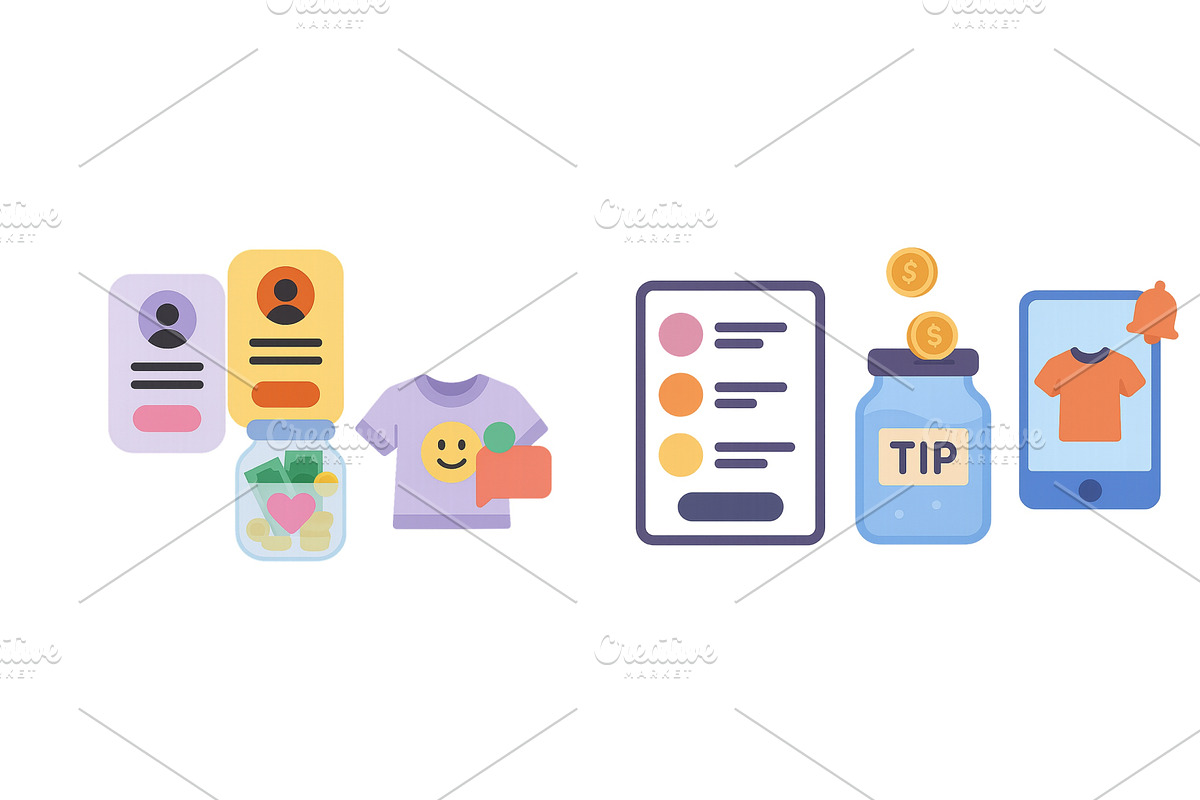 Donation and tipping scenario, a Finance Illustration by ZinetroN