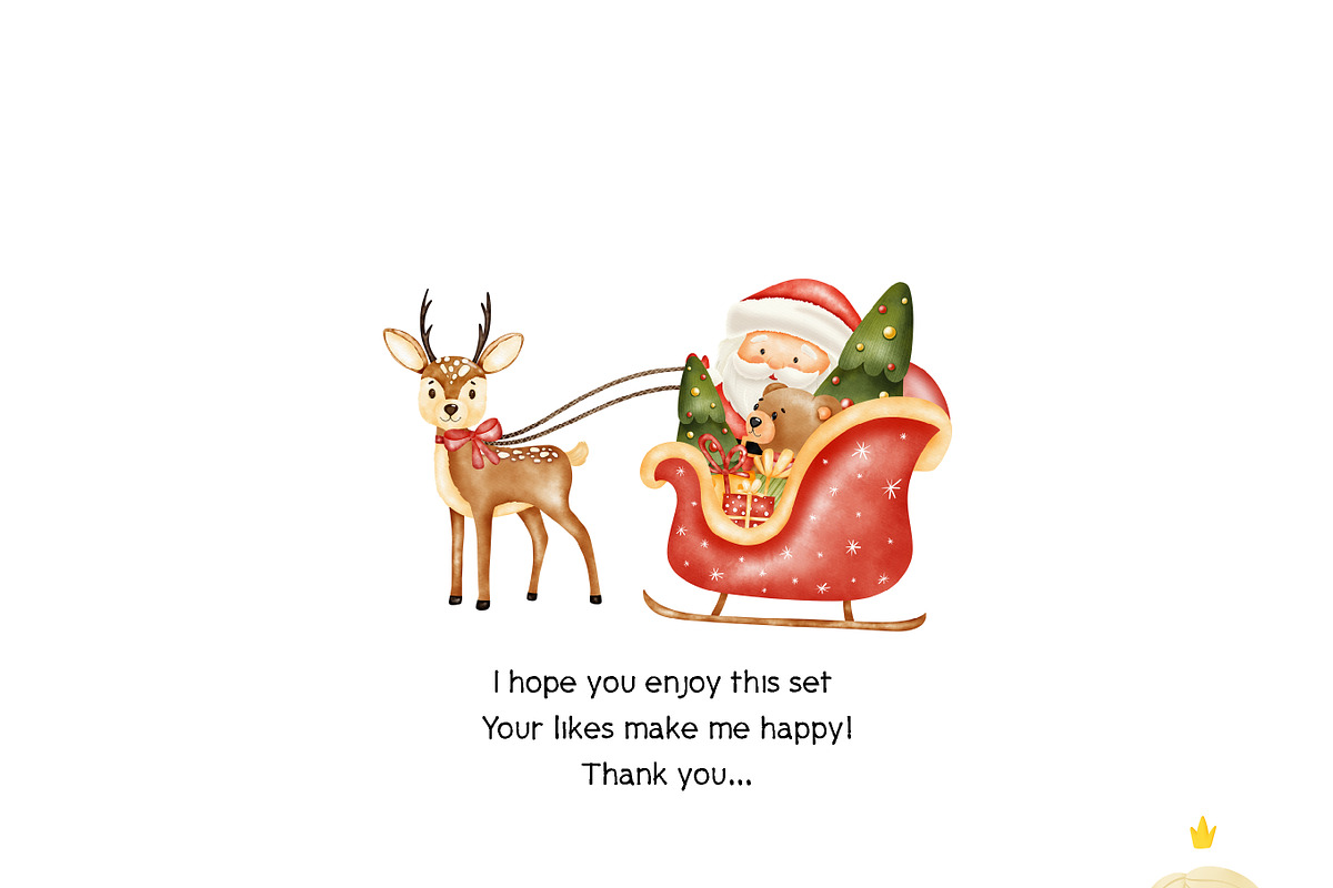 Christmas Watercolor Clipart, a Decorative Illustration by Natalya_Mona_Art (Photo 7 of 7)