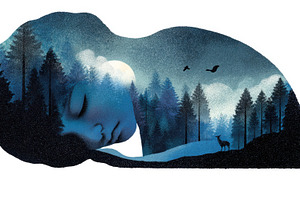 Forest seen in a childs silhouette, a Photo by Beautiful things