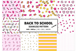 Back to School Seamless Pattern Set, a Pattern Graphic by Gfx Expert Team
