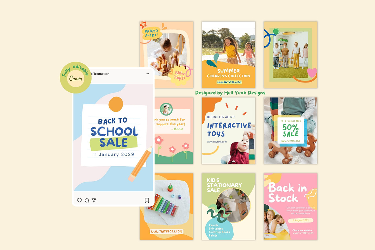 Tiny Tots Branding Starter Kit, a Branding & Logo Template by Hell Yeah Designs (Photo 16 of 19)
