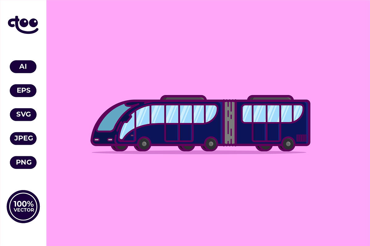 Simple Modern Bus Rapid Transit, a Transportation Illustration by Satisfactoons