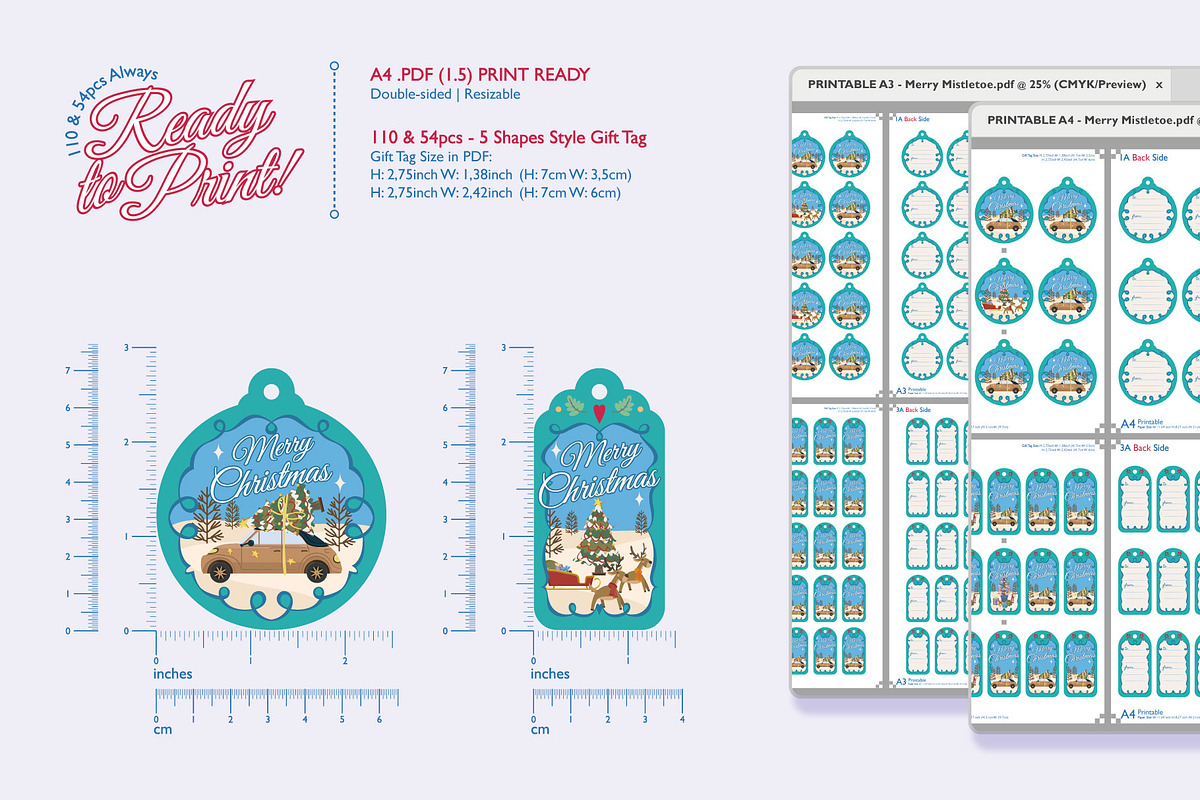 Christmas Gift Tag - Merry Mistletoe, a Card Template by diary.bari (Photo 4 of 8)