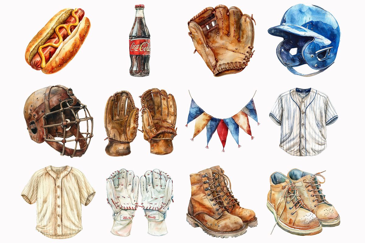 Watercolor Baseball Clipart, an Illustration by Design Market (Photo 4 of 4)
