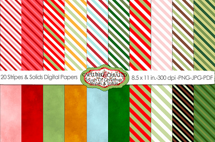 20 Stripes & Solids Christmas 8.5x11