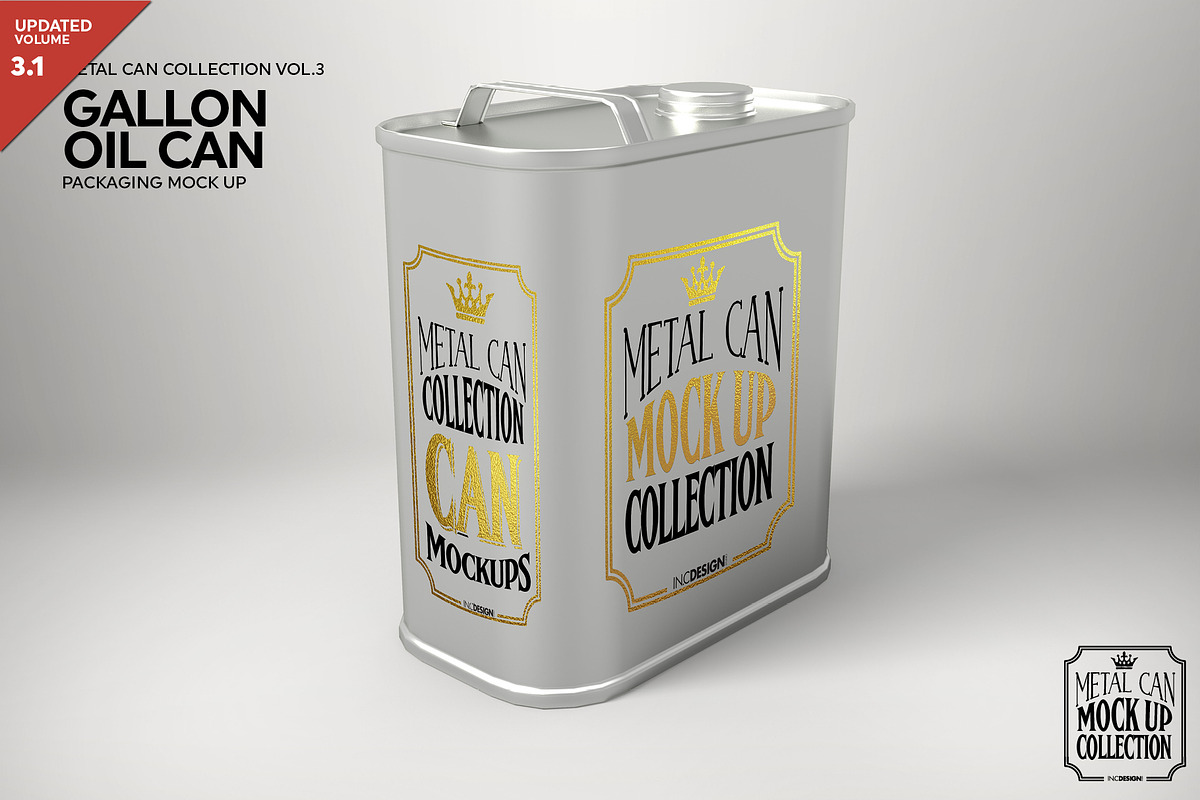 Metal Oil Gallon Can Mockup, a Product Mockup by INCDesign (Photo 1 of 7)