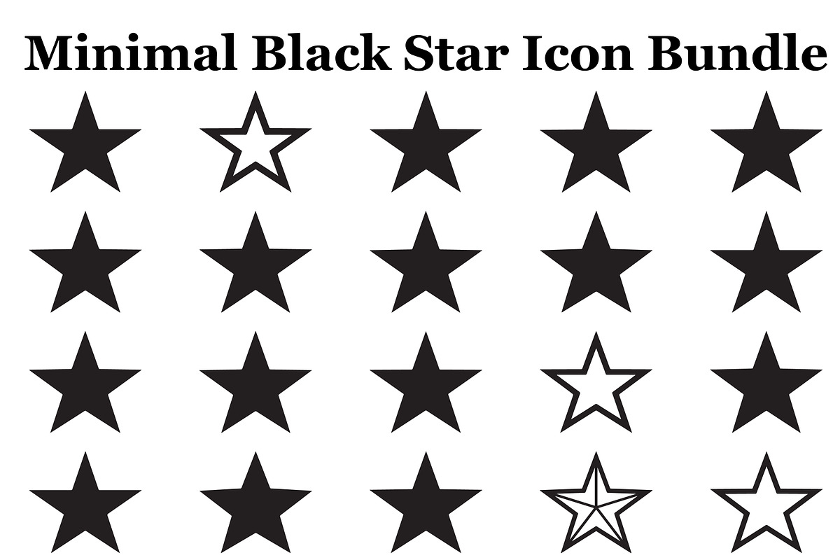 Minimal Black Star Icon Bundle, an Icon by musafir_fashion (Photo 1 of 10)