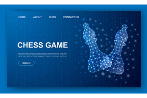 Digital glowing chess bishops with, a Technology Illustration by GraphiShop