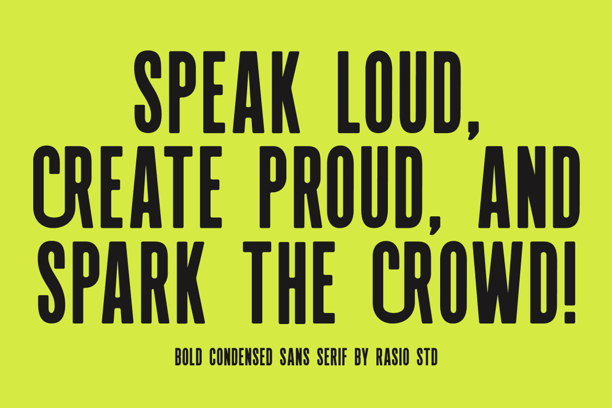 Brightform Bold Condensed Sans Font, a Sans Serif Font by Rasio Studio (Photo 4 of 8)